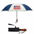 60" Automatic Folding Golf Umbrella w/Wood Handle